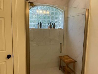 Custom Shower With Arched Window